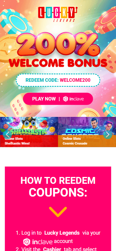 Lucky Legends Casino Mobile screenshot